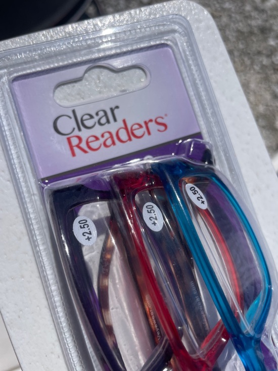 clear readers Accessories - Clear Readers 3-Pair Reading Glasses Pack - Purple, Red, Blue. +2.50